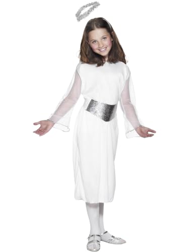 Smiffys Kostüm Engel, Weiß, mit Kleid, Gürtel und Heiligenschein von Smiffys