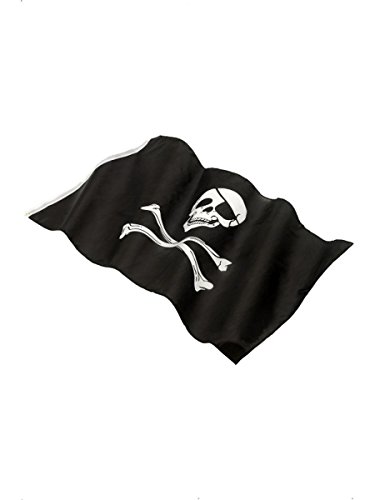 Pirate Flag, approx 152x91cm / 60x36in, Black, with Large Skull & Crossbones Print von Smiffys