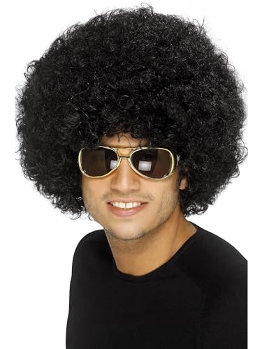 Smiffys 70er Flippige Afro Perücke, Schwarz, 120g von Smiffys