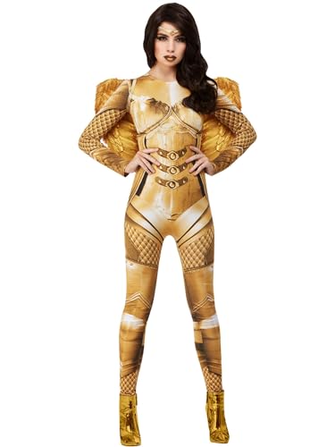 Fever Divine Guardian Angel Costume, Gold, All in One with Wings & Headband (XS) von Smiffys