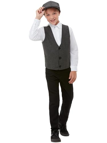 Smiffys 20er Jahre Gangster Jungen Set, Grau, mit Tellermütze & Weste Smiffys 20er Jahre Gangster Jungen Set, Grau, mit Tellermütze & Weste von Smiffys