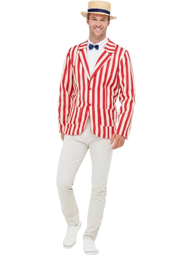 20s Barber Shop Costume, Red & White, with Jacket, Hat & Bow Tie (M) von Smiffys