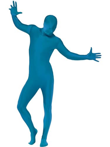 Smiffys Ganzkörperanzug, Blau, mit Bauchtasche, verdecktem Hosenschlitz und Öffnung unter dem Kinn Smiffys Ganzkörperanzug, Blau, mit Bauchtasche, verdecktem Hosenschlitz und Öffnung unter dem Kinn von Smiffys