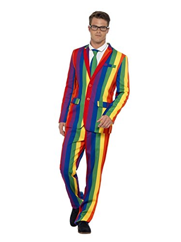 Smiffys 27560M - Over The Rainbow Anzug mit Jacke Hosen und Krawatte, mehrfarbig von Smiffys