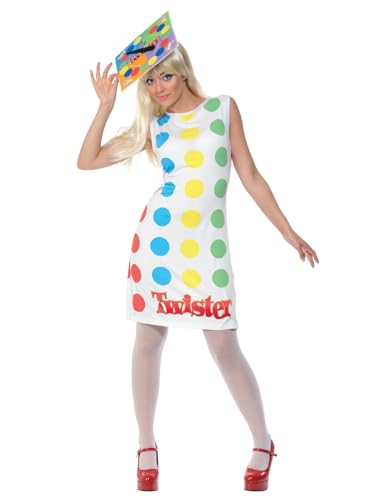 Smiffys 31847S - Damen Twister Kostüm, Kleid und Hut, Größe: 36-38, mehrfarbig von Smiffys
