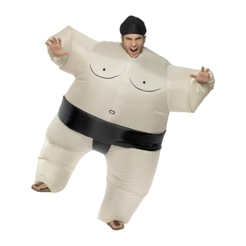 Smiffys 34501 - Herren Aufblasbarer Sumoringer Kostüm, Bodysuit unf Kopfteil, One Size, weiß Smiffys 34501 - Herren Aufblasbarer Sumoringer Kostüm, Bodysuit unf Kopfteil, One Size, weiß von Smiffys