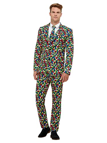 Rubik's Cube Suit, Multi-Coloured, with Jacket, Trousers & Tie, (L) von Smiffys