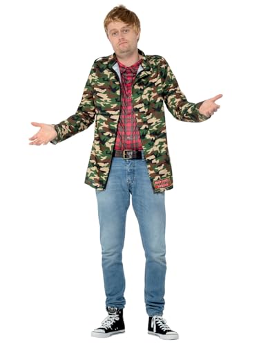 Smiffys Only Fools and Horses, Rodney-Kostüm, Tarnmuster, mit Jacke, Hemdenattrappe & Perücke Smiffys Only Fools and Horses, Rodney-Kostüm, Tarnmuster, mit Jacke, Hemdenattrappe & Perücke von Smiffys