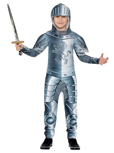 Smiffys Kostüm Ritter in Rüstung Deluxe, Grau, mit Einteiler und Kopfteil, Digitaldruck Smiffys Kostüm Ritter in Rüstung Deluxe, Grau, mit Einteiler und Kopfteil, Digitaldruck von Smiffys