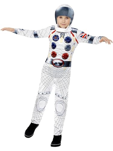 Deluxe Spaceman Costume, White, with Jumpsuit & Headpiece, Digital Print, (M) von Smiffys