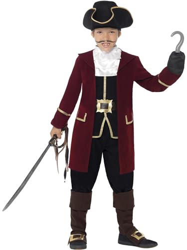 Smiffys Deluxe Piratenkapitän Kostüm, Schwarz, mit Jacket, Westenattrappe, Hosen, Halstuch und Hut Smiffys Deluxe Piratenkapitän Kostüm, Schwarz, mit Jacket, Westenattrappe, Hosen, Halstuch und Hut von Smiffys