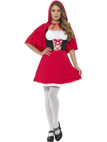 Red Riding Hood Costume, Red, with Short Dress & Cape, (PLUS X1) von Smiffys