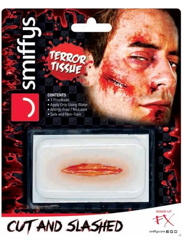 Smiffys Horrorwunde Klebetattoo, Schnittwunde, Fleisch, Wasserlöslich, für Allergiker geeignet & latexfrei Smiffys Horrorwunde Klebetattoo, Schnittwunde, Fleisch, Wasserlöslich, für Allergiker geeignet & latexfrei von Smiffys