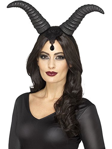 Smiffys 45086 Dämonische Königin Hörner, auf Stirnband, Schwarz, Einheitsgröße von Smiffys