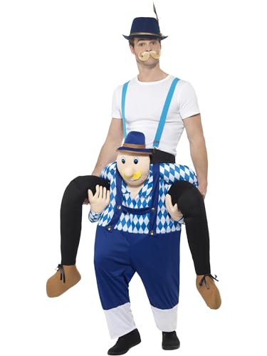 Piggyback Bavarian Costume, Blue, One Piece Suit with Mock Legs von Smiffys