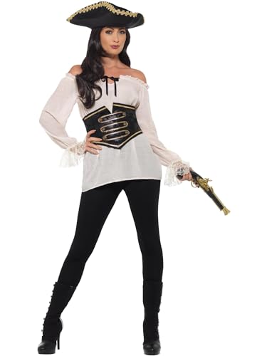 Deluxe Pirate Shirt, Ladies (M) von Smiffys