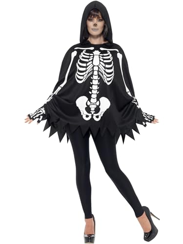 Smiffys Skelett-Set, Unisex, Schwarz, mit Poncho & Handschuhen Smiffys Skelett-Set, Unisex, Schwarz, mit Poncho & Handschuhen von Smiffys