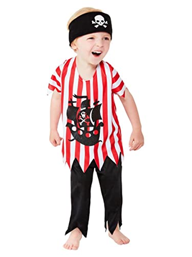 Toddler Jolly Pirate Costume, Multi-Coloured, with Top, Trousers & Bandana, (T1) von Smiffys