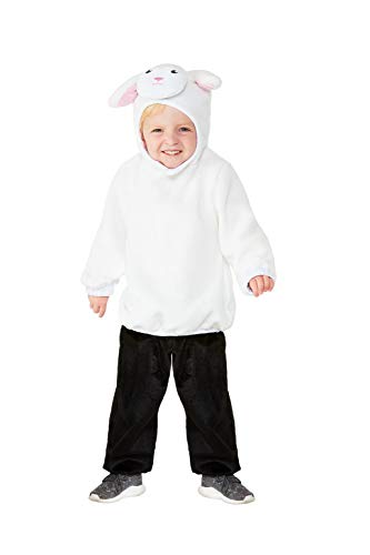 Toddler Lamb Costume, White, with Hooded Top & Trousers, (T1) von Smiffys
