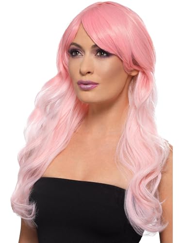 Smiffys Fashion Ombre Perücke, Rosa, Gewellt, lang. Hitzebeständig / Stylebar von Smiffys