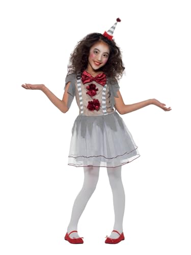 Smiffys Vintage-Clown-Mädchen-Kostüm, Grau & Rot, mit Kleid & Stirnband Smiffys Vintage-Clown-Mädchen-Kostüm, Grau & Rot, mit Kleid & Stirnband von Smiffys