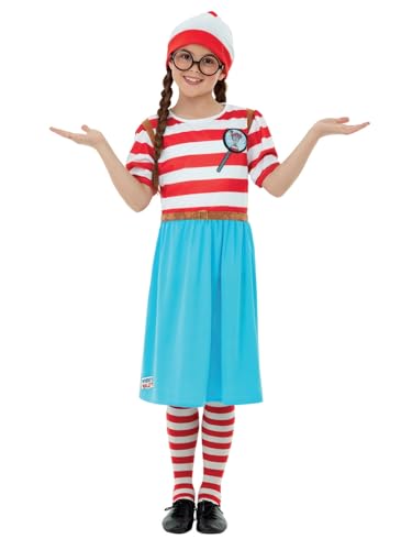 Smiffys Wo ist Walter? Wenda-Kostüm Deluxe, Rot und Weiß, Kleid mit Lentikular-3D-Druck, Strumpfhose, Hut und Brille Smiffys Wo ist Walter? Wenda-Kostüm Deluxe, Rot und Weiß, Kleid mit Lentikular-3D-Druck, Strumpfhose, Hut und Brille von Smiffys