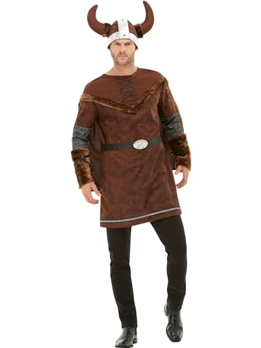 Smiffys Deluxe Wikinger Barbarenkostüm, Braun, mit Tunika, Umhang & Helm Smiffys Deluxe Wikinger Barbarenkostüm, Braun, mit Tunika, Umhang & Helm von Smiffys