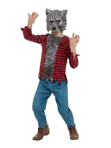 Werewolf Costume, Red, with Top, Trousers & EVA Mask (S) von Smiffys
