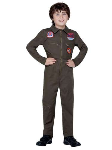 Smiffys Kinderkostüm, Top-Gun, Khaki, mit Overall Smiffys Kinderkostüm, Top-Gun, Khaki, mit Overall von Smiffys