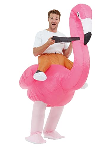 Smiffys 50962 Aufblasbares Ride Em Flamingo Kostüm, unisex, Erwachsene, Rosa, Einheitsgröße von Smiffys