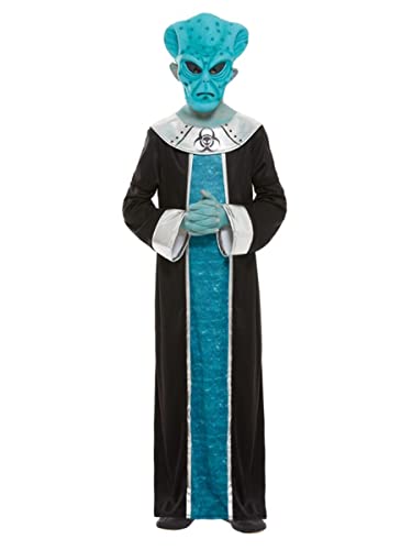 Alien Costume, Blue, with Robe & EVA Mask, (L) von Smiffys