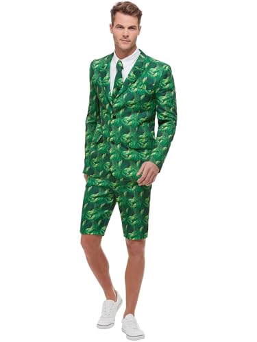 Tropical Palm Tree Suit, Green, with Jacket, Shorts & Tie, (XL) von Smiffys