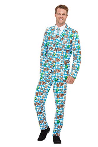 Beer Festival Suit, Blue, with Jacket, Trousers & Tie, (XL) von Smiffys