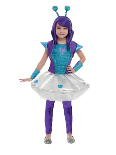 Smiffys Alienkostüm für Mädchen, Blau, mit Kleid, Leggings, Manschetten & Stirnband Smiffys Alienkostüm für Mädchen, Blau, mit Kleid, Leggings, Manschetten & Stirnband von Smiffys
