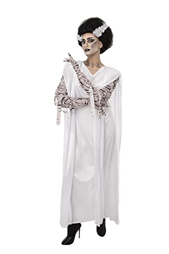 Smiffys Universal Monsters, Braut von Frankenstein-Kostüm, Kleid mit Bandagen & Handschuhen von Smiffys