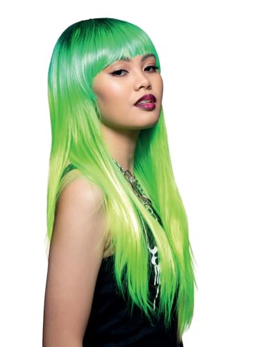 Downtown Diva+ Wig, Long Straight with Curved Fringe, Heat Styleable von Smiffys