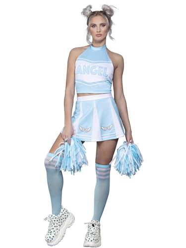 Fever Angel Cheerleader Costume, Blue von Smiffys