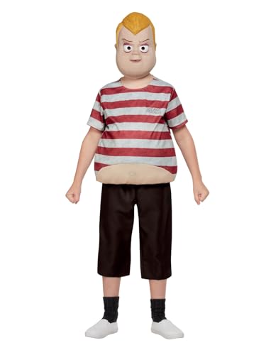Addams Family Pugsley Costume, Burgundy, Top, Trousers & Mask (S) von Smiffys