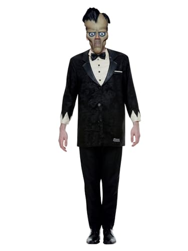 Addams Family Lurch Costume, Black, Top, Trousers & Mask, (M) von Smiffys