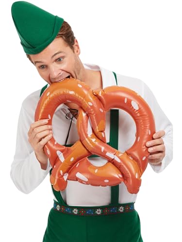 Smiffys 52502 Oktoberfest Aufblasbare Breze, Unisex Erwachsene, braun, Einheitsgröße von Smiffys