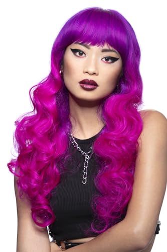 Smiffys 52521 Miscellaneous Offiziell lizenzierte Manic Panic Fuchsia Passion Sirene Perücke, Damen, Rose, Einheitsgröße von Smiffys