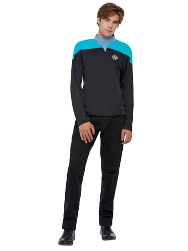 Smiffys 52669S Offiziell lizenzierte Star Trek Voyager Science Uniform, Herren, schwarz/blau, S - Size 34"-36" von Smiffys