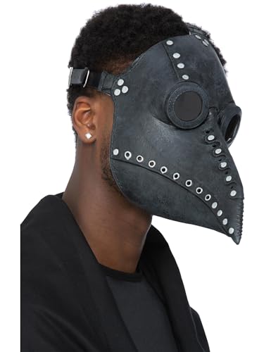 Smiffys Latexmaske des Pestarztes, schwarz, mit Schnalle von Smiffys