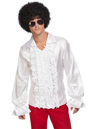 60s Ruffled Shirt, White, (L) von Smiffys