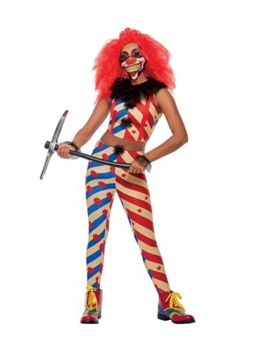 Smiffys Gruseliges Clown-Kostüm, Rot & Blau, Top, Hose, Maske & Rüschen Smiffys Gruseliges Clown-Kostüm, Rot & Blau, Top, Hose, Maske & Rüschen von Smiffys