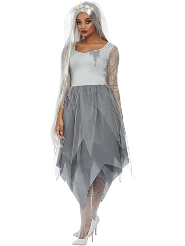 Smiffy's 63018X1 Smiffys Grab Yard Bride Kostüm, Damen, grau, XL - UK Size 20-22 von Smiffys