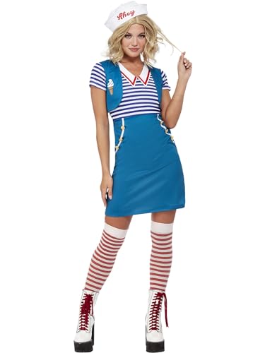 Smiffys Eiscreme-Matrosen-Kostüm, Blau, Kleid und Hut Smiffys Eiscreme-Matrosen-Kostüm, Blau, Kleid und Hut von Smiffys