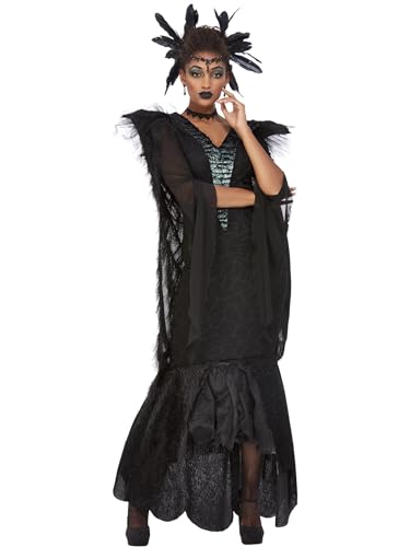 Smiffys Deluxe Raben-Königin-Kostüm, Schwarz, Kleid, Umhang & Kopfschmuck Smiffys Deluxe Raben-Königin-Kostüm, Schwarz, Kleid, Umhang & Kopfschmuck von Smiffys