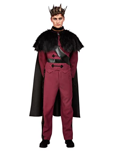Kiss of Death Prince, Maroon, Top, Trousers & Cape, (XL) von Smiffys
