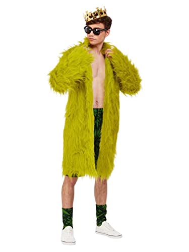 Cannabis King Costume, Green, Coat, Shorts, Socks & Crown, (XL) von Smiffys